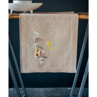 Vervaco stamped cross stitch kit tablechloth "Winterlandschaft mit Stern ", 40x100cm, DIY