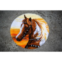 Vervaco Geknoopt tapijt "Western paard", geknoopt afbeelding voorgetekend, diam. 55cm