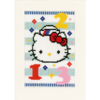 Vervaco counted cross stitch kit greeting cards "Hello Kitty Marine II" Set of 3, 10,5x15cm, DIY