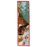 Vervaco bookmark counted cross stitch kit "Owl and deer" Set of 3, 6x20cm, DIY