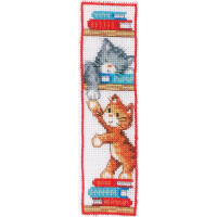Vervaco bookmark counted cross stitch kit "Playful kittens" Set of 3, 6x20cm, DIY