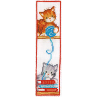 Vervaco Набор для вышивания крестом "Играющие коты" Комплект из 2 закладок, счетный крест, 6х20см