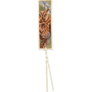 Vervaco Набор для вышивания крестом "Совы с перьями" Комплект из 2 закладок, счетный крест, 6х20см