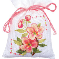 Vervaco herbal bags counted cross stitch kit "Birds and Blossoms" Set of 3, 8x12cm, DIY
