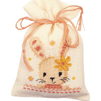 Vervaco herbal bags counted cross stitch kit "Sweet bunnies" Set of 2, 8x12cm, DIY