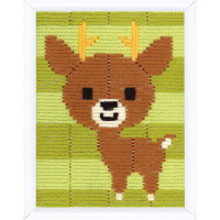 Vervaco длинный стяжек набор для вышивания "Little Deer", предварительно нарисованный дизайн вышивки, 12,5x16см