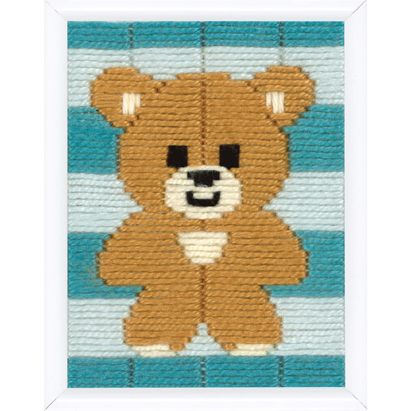 Vervaco длинный стяжек набор для вышивания "Little Bear", предварительно нарисованный дизайн вышивки, 12,5x16см