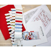Letistitch counted cross stitch kit "Snowman and Santa Stocking", 24,5x37cm, DIY