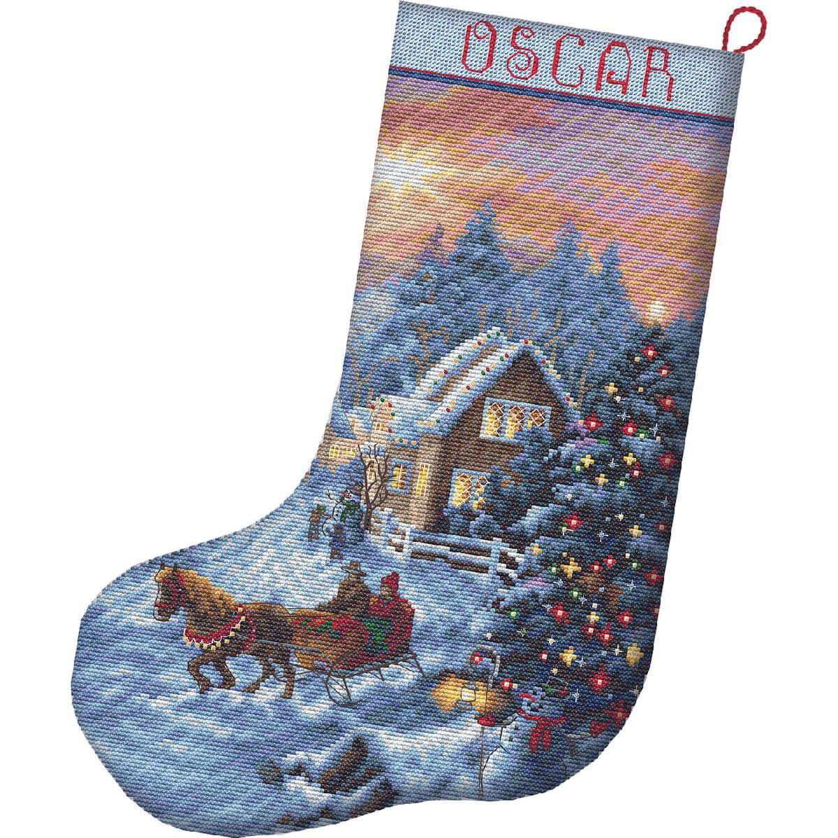 Letistitch Set de punto de cruz "Christmas stocking...