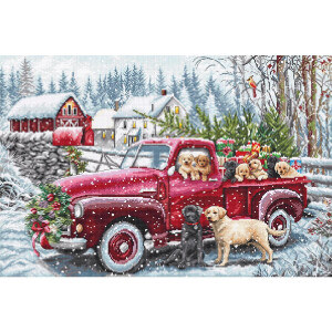 Letistitch counted cross stitch kit "Christmas delivery", 47x32cm, DIY