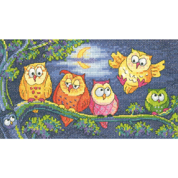 Heritage counted cross stitch kit Aida "A Hoot Of Owls (A)", BFHO1296-A, 20x11cm, DIY