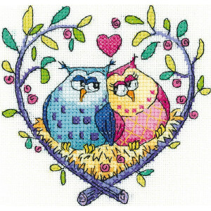 Set punto croce Heritage Aida "Love Owls",...