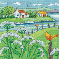 Heritage counted cross stitch kit Aida "Cow Parsley Shore", BSCS1522-A, 20,5x20,5cm, DIY