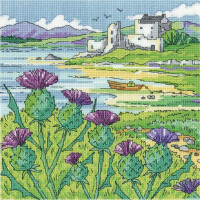 Heritage counted cross stitch kit Aida "Thistle Shore", BSTS1561-A, 20,5x20,5cm, DIY