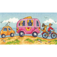 Heritage counted cross stitch kit Aida "Are We There Yet? (A)", BSTY1272-A, 20x11cm, DIY