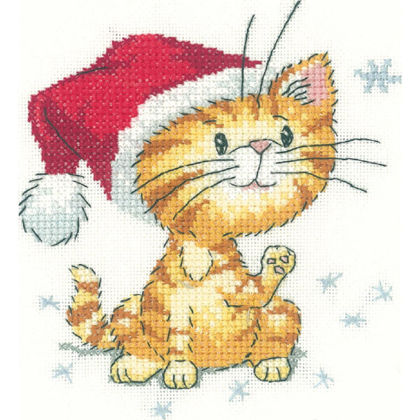 Heritage counted cross stitch kit Aida "Catching Snowflakes (A)", CRCF1157-A, 11x12cm, DIY