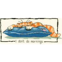 Heritage counted cross stitch kit Aida "I Dont Do Mornings (A)", CRDM909-A, 22x9cm, DIY
