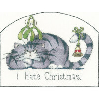 Erfgoed kruissteekset Aida "I hate Christmas (a)", telpatroon, crht1287-a, 18x13,5cm