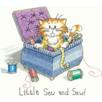 Heritage counted cross stitch kit Aida "Little Sew and Sew (A)", CRLS1049-A, 19,5x18cm, DIY