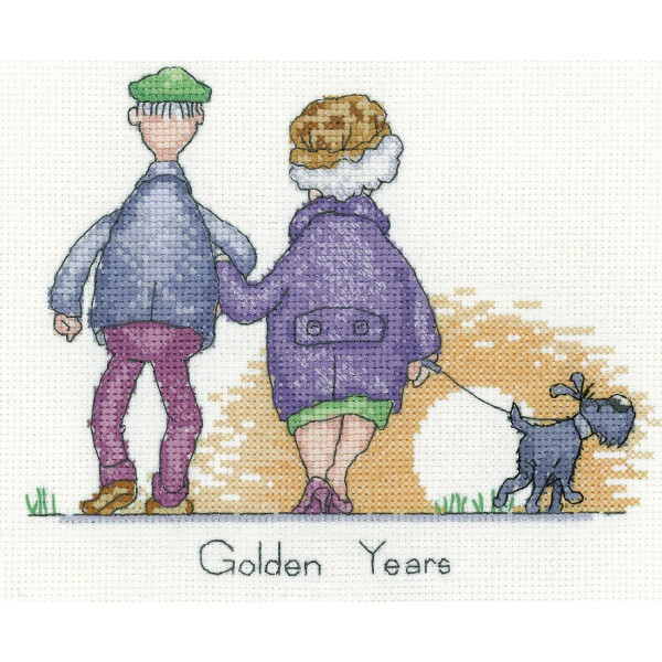 Heritage counted cross stitch kit Aida "Golden Years", GYGY1574-A, 17,5x14cm, DIY