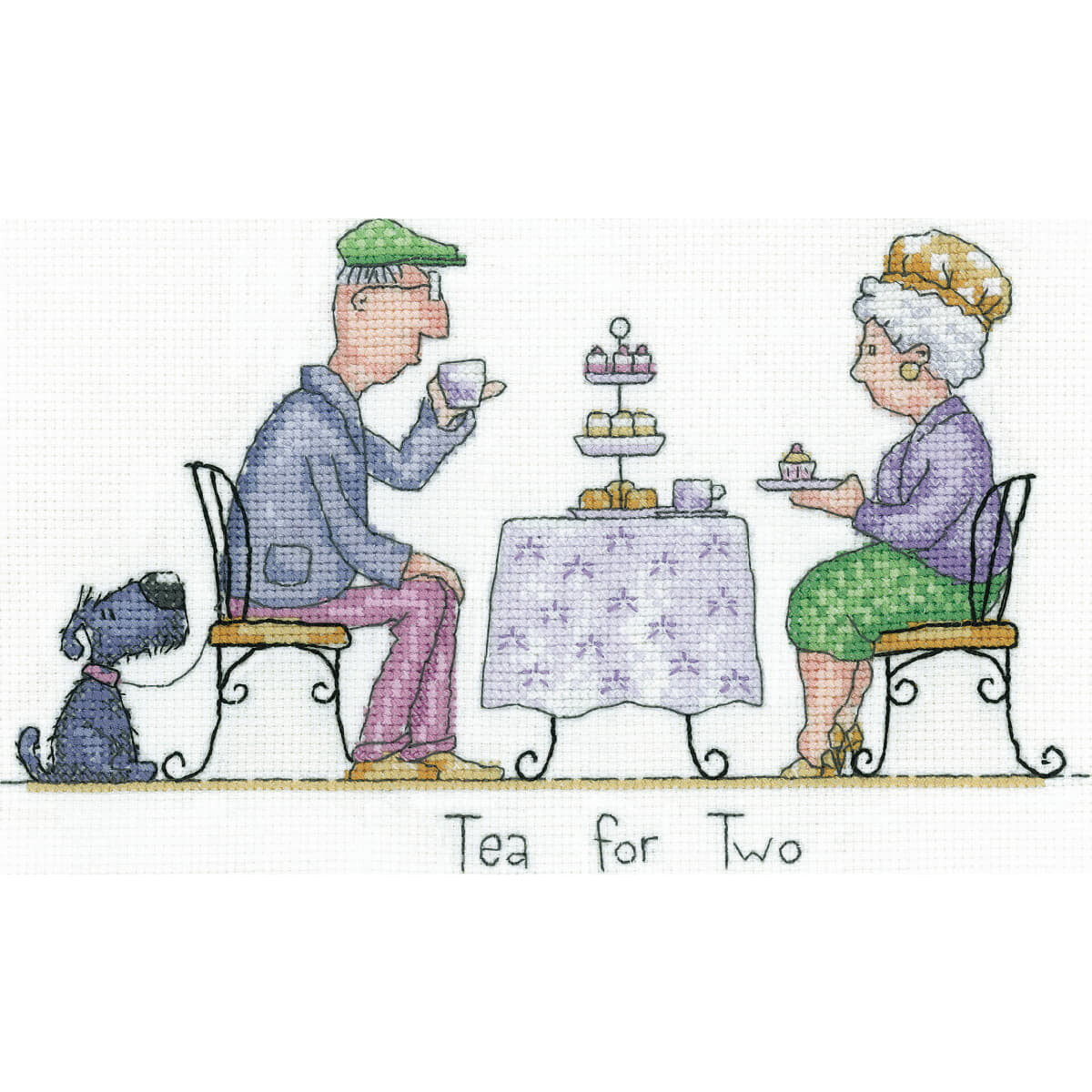 Heritage counted cross stitch kit Aida "Tea for...