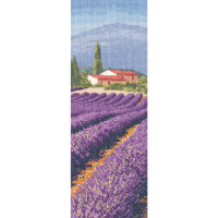 Set punto croce Heritage Aida "Lavender Fields (a)", schema di conteggio, jcla1247-a, 31x11cm