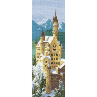 Heritage Cross Stitch Set Aida "Château de Neuschwanstein (a)", modèle de point de croix, jcnc620-a, 31x11cm