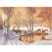 Heritage counted cross stitch kit Aida "Stepping Stones (A)", JCSN1085-A, 31x23cm, DIY