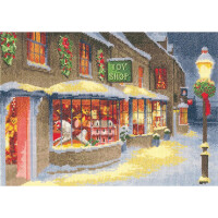 Heritage counted cross stitch kit Aida "Christmas Toy Shop (A)", JCTS1268-A, 31x22cm, DIY
