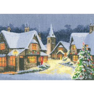 Heritage Cross Stitch Set Aida "Christmas Village...