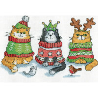 Heritage counted cross stitch kit Aida "Christmas Jumpers", KCCJ1605-A, 17,5x11cm, DIY