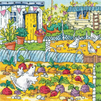 Heritage counted cross stitch kit Aida "Vegetable Patch", KCVP1456-A, 16,5x16,5cm, DIY