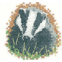 Heritage counted cross stitch kit Aida "Badger (A)", LFBG1115-A, 6,5x6,5cm, DIY