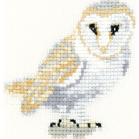 Heritage counted cross stitch kit Aida "Barn Owl", LFBO1482-A, 7x7cm, DIY