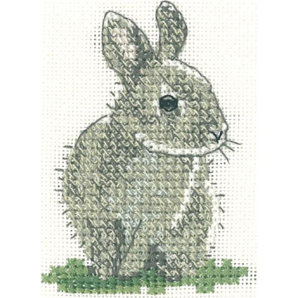 Heritage Conjunto de punto de cruz Aida "Baby Rabbit (a)", patrón de cuenta, lfbr1077-a, 5x7cm
