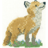 Heritage counted cross stitch kit Aida "Fox Cub (A)", LFFC1061-A, 6,5x6,5cm, DIY