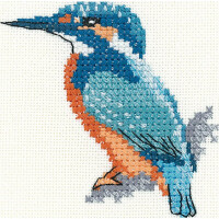 Heritage counted cross stitch kit Aida "Kingfisher", LFKF1537-A, 7x6,5cm, DIY