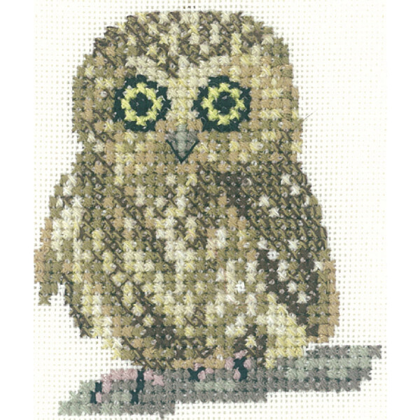 Heritage counted cross stitch kit Aida "Owl (A)", LFOW1142-A, 7x6cm, DIY