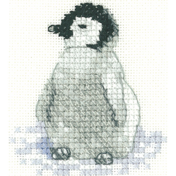 Erfgoed kruissteekset Aida "Penguin Chick (a)", telpatroon, lfpe1319-a, 5,5x6cm