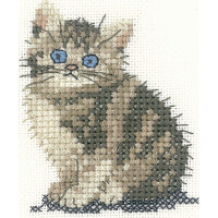 Heritage counted cross stitch kit Aida "Tabby Kitten (A)", LFTK1024-A, 7x6cm, DIY