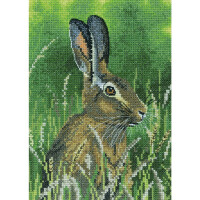 Heritage counted cross stitch kit Aida "Hare", NAHA1509-A, 15x21cm, DIY