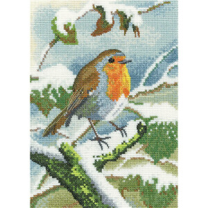 Heritage counted cross stitch kit Aida "Robin in...