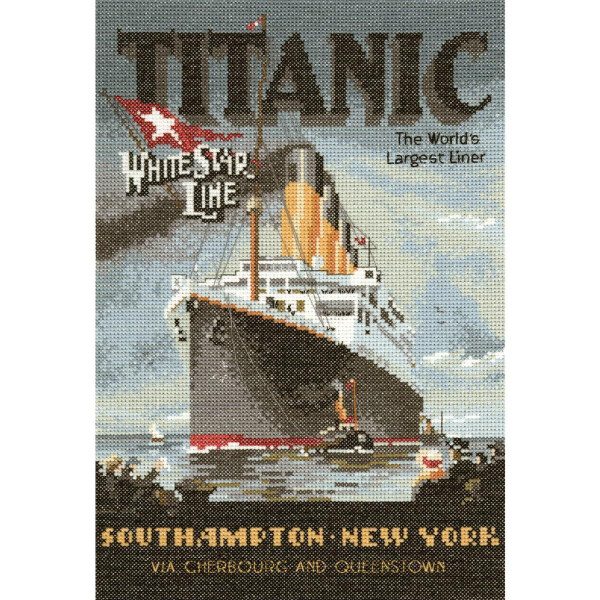 Heritage Conjunto de punto de cruz Aida "Titanic (a)", patrón de conteo, ntt368-a, 20,5x29cm