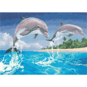 Heritage counted cross stitch kit Aida "Dolphins...