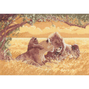 Heritage counted cross stitch kit Aida "Lions...