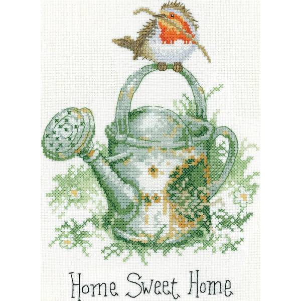 Heritage counted cross stitch kit Aida "Home Sweet Home", PUHM1565-A, 12,5x17cm, DIY