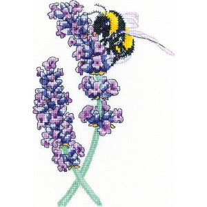 Set punto croce Heritage Aida "Lavender Bee",...
