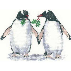 Set punto croce Heritage Aida "Pinguini di Natale...