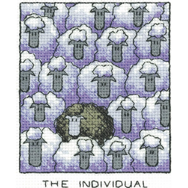 Heritage counted cross stitch kit Aida "The Individual", SHID1427-A, 9x11,5cm, DIY