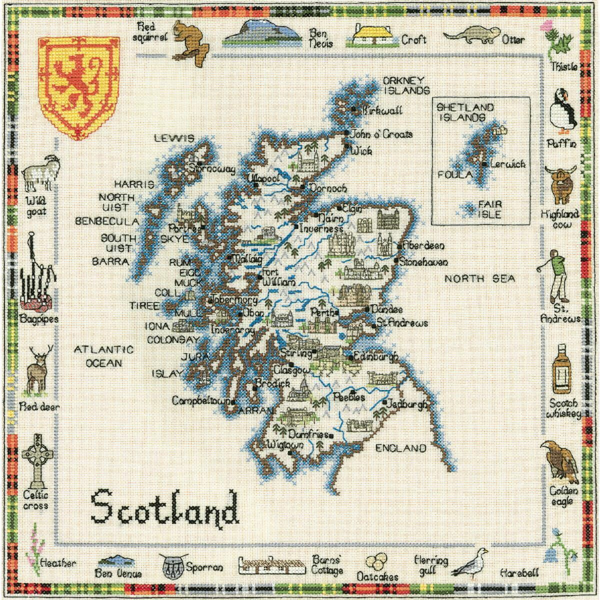 Heritage Conjunto de punto de cruz Aida "Scotland...